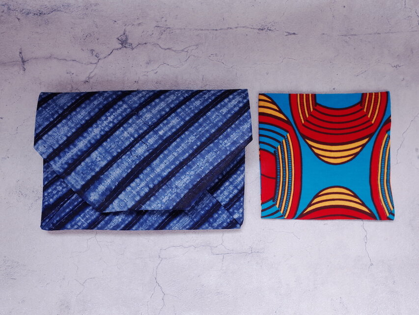 ヨルバ族藍染アディレ 数寄屋袋 (古帛紗付) | iichi 日々の暮らしを