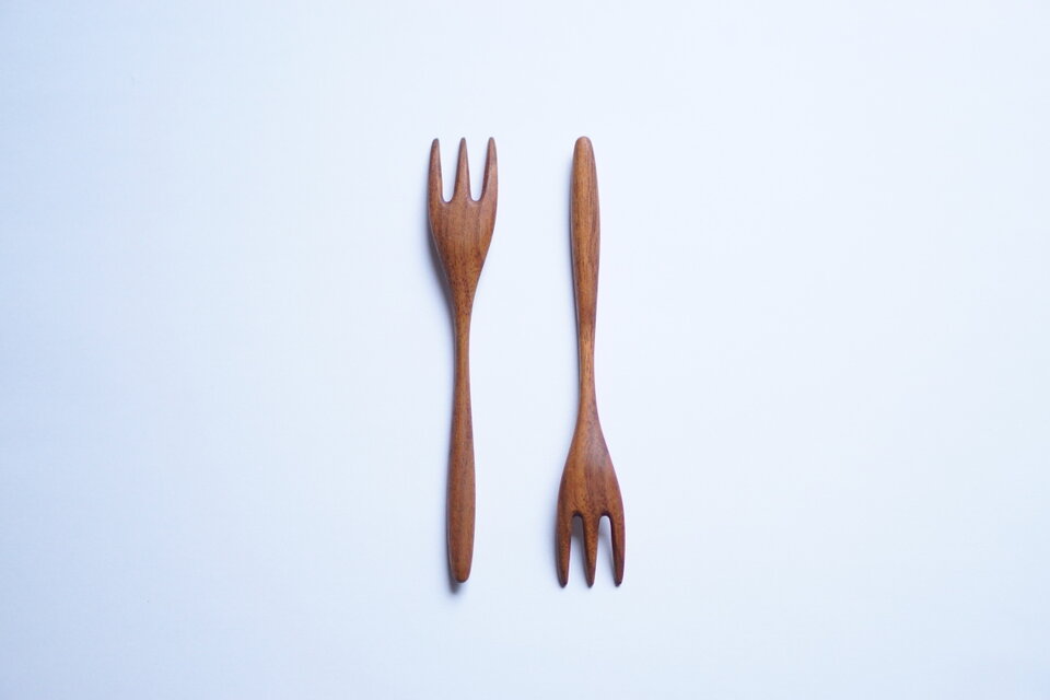 木のフォーク 小（ウォルナット）A024-0