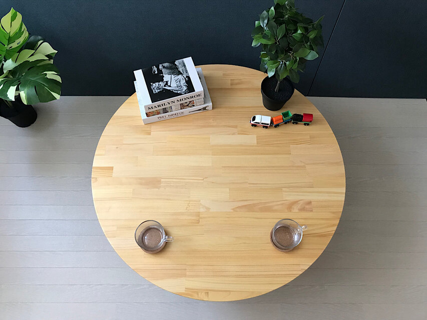 【送料無料】 ローテーブル 正方形 90cm パイン ブラウン ねじ込み木製 黒