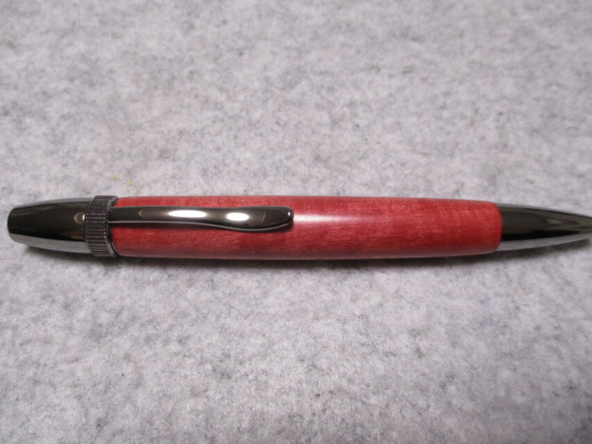 ピンクアイボリー　縮み杢　回転式ロングパトリオット　ボールペン　希少材