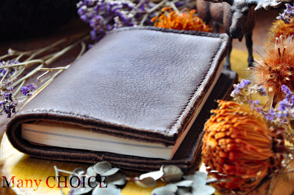 やみつきエルクのブックカバー（焦げ茶）