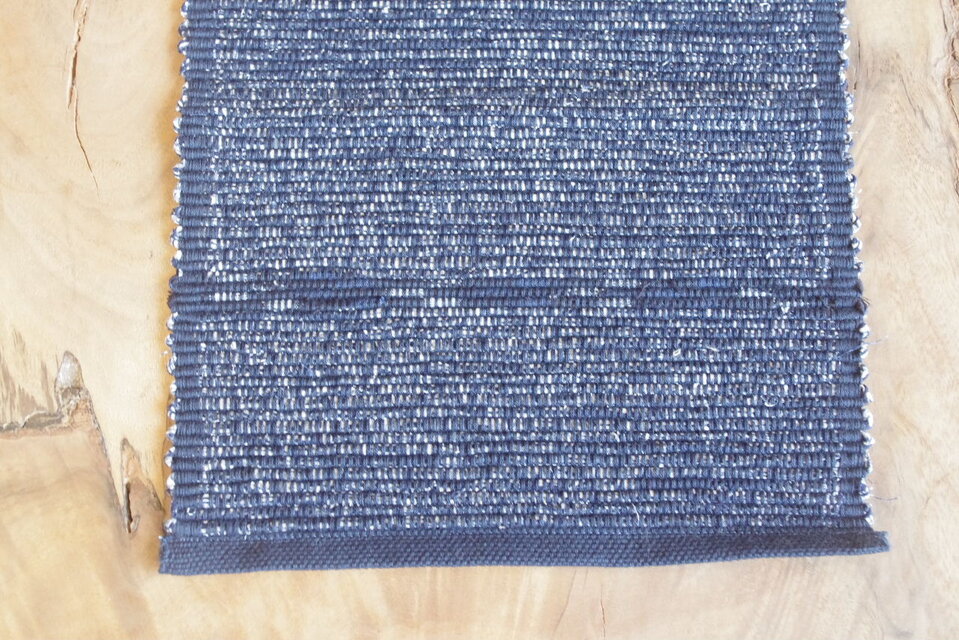 紺色の裂き織りテーブルセンター コットン100％【001】 和