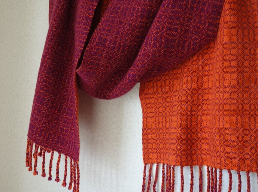 手織りカシミアマフラー・・花束