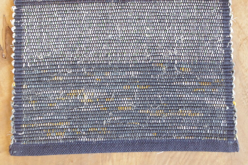 紺色の裂き織りテーブルセンター コットン100％【003】 和