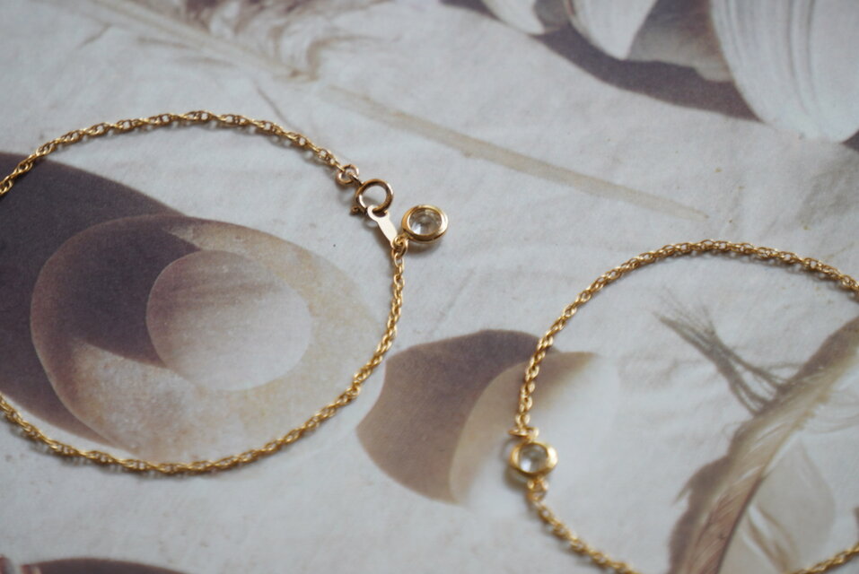 K14gf 螺旋状ゴールドチェーンのブレスレット