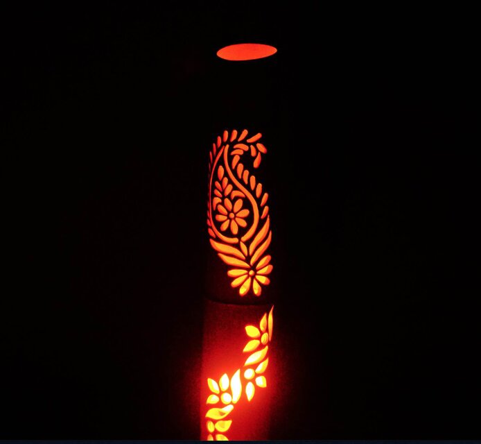 竹灯籠 竹灯り 竹ランプ 炎のゆらめき〜〜春の池〜〜 - ライト/照明/LED