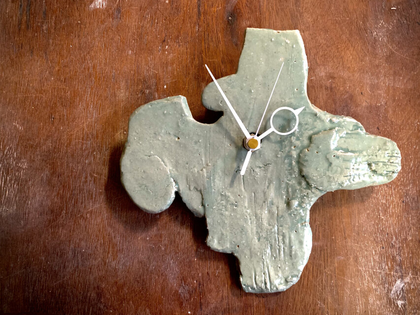 青磁　22cm掛け時計