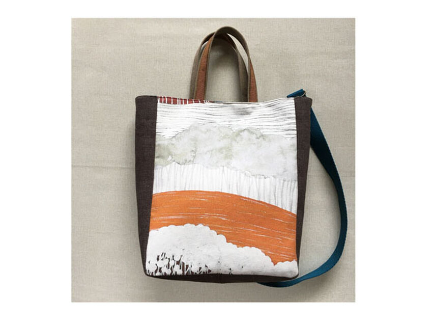 2wayトートバッグ　キャメル色の森