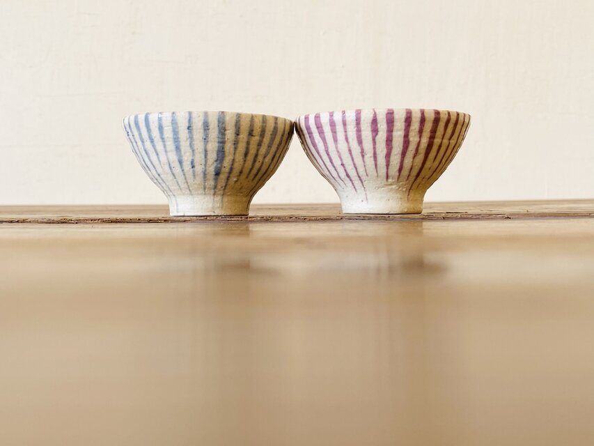 SAKE CUP＊とくさ(blue*red-purple)