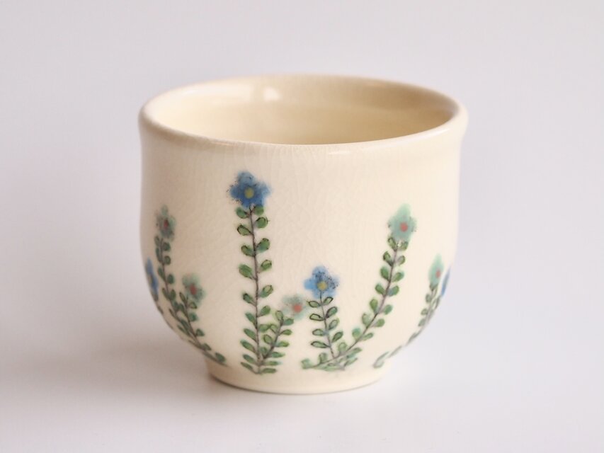 淡くて優しいお花・アメリカンブルー　湯呑み・フリーカップ②