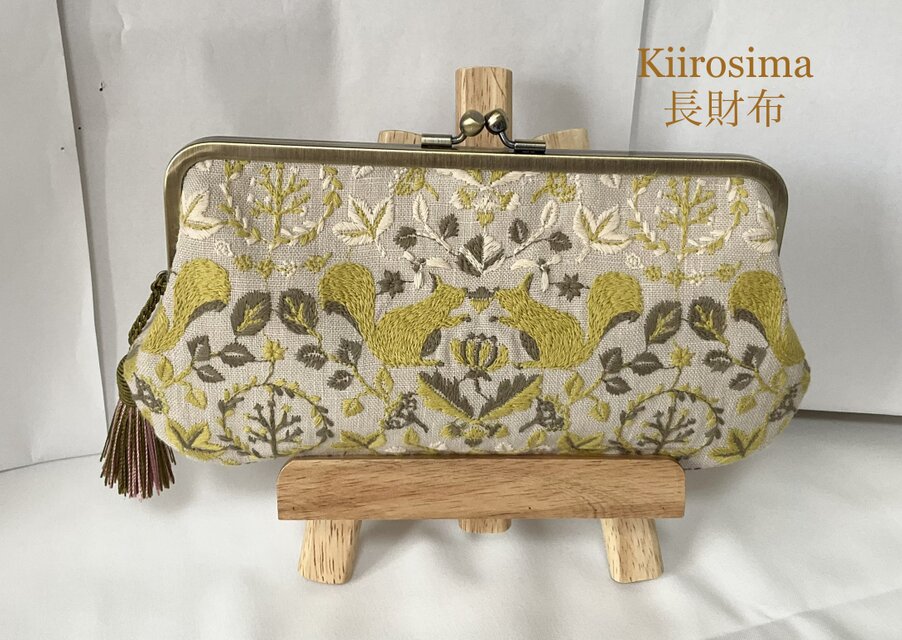 点と線模様　リスノモリ　新色　シンプル　親子がま口長財布　