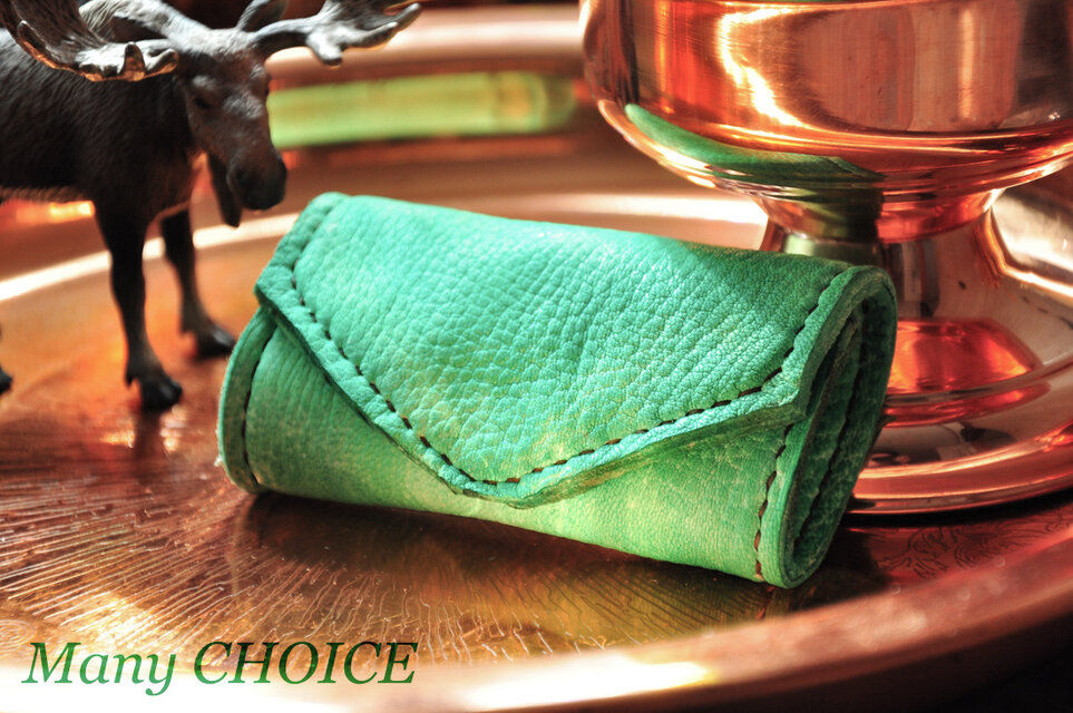 やみつきエルクのキーケース（手染めミントグリーン）