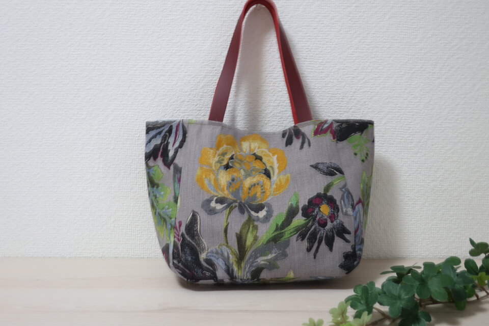 再販花柄リネンＧ１シンプルトートバック