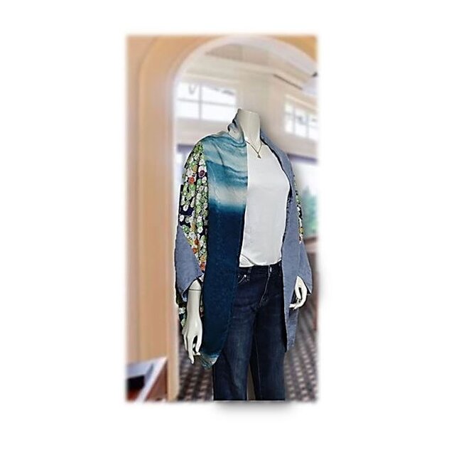 22＊スクエア・マーガレット（ブルー系／パッチワーク）