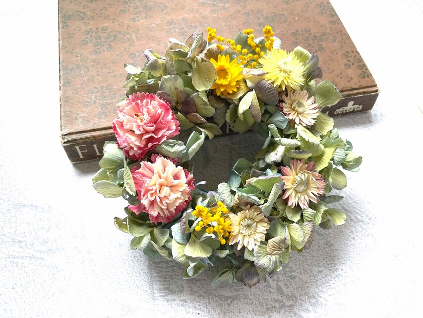 パフェA 母の日　ギフトリース　ソーラーカーネション　Sサイズ　