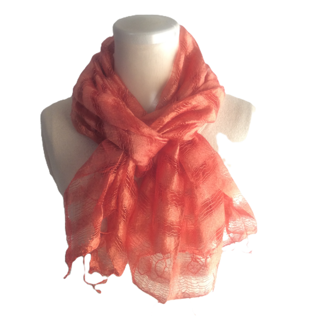 タイシルク 大判ストール 鮮やかな茜染 | iichi 日々の暮らしを