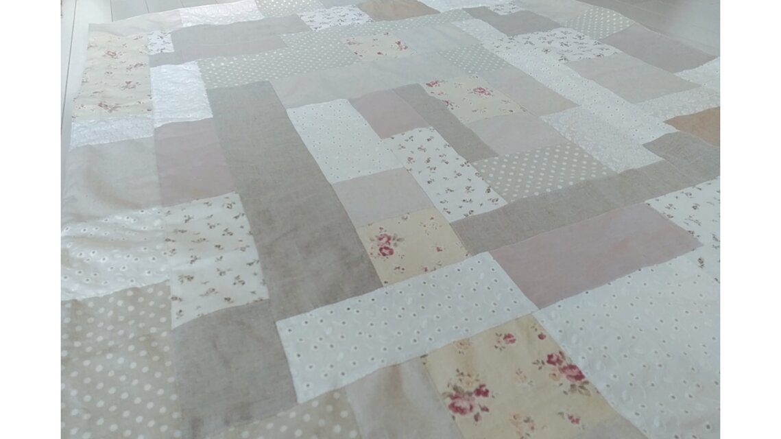 キナリ系パッチx6重ガーゼブランケット98x117