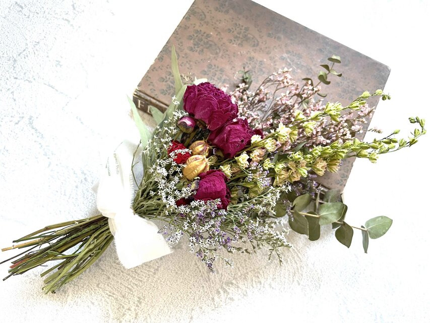 母の日シャクヤクのスワッグ レッド　Lサイズ