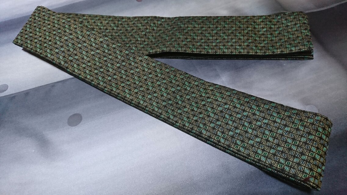 創作帯☆居合帯 半纏帯 玉虫柄 巾約7cm