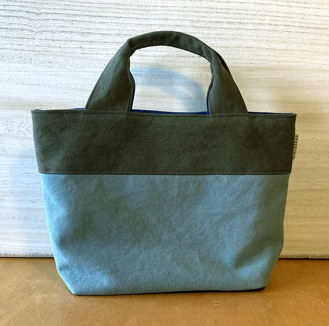 帆布トートバッグSサイズ　アイスグレー＆アーミー