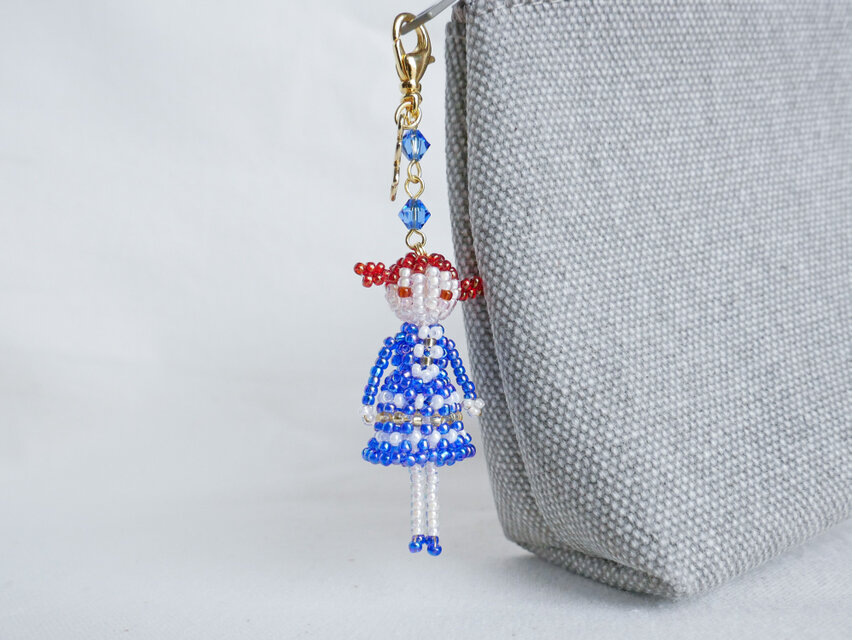 ファスナーチャーム [アリア] ビーズ ドール マスコット 女の子 人形