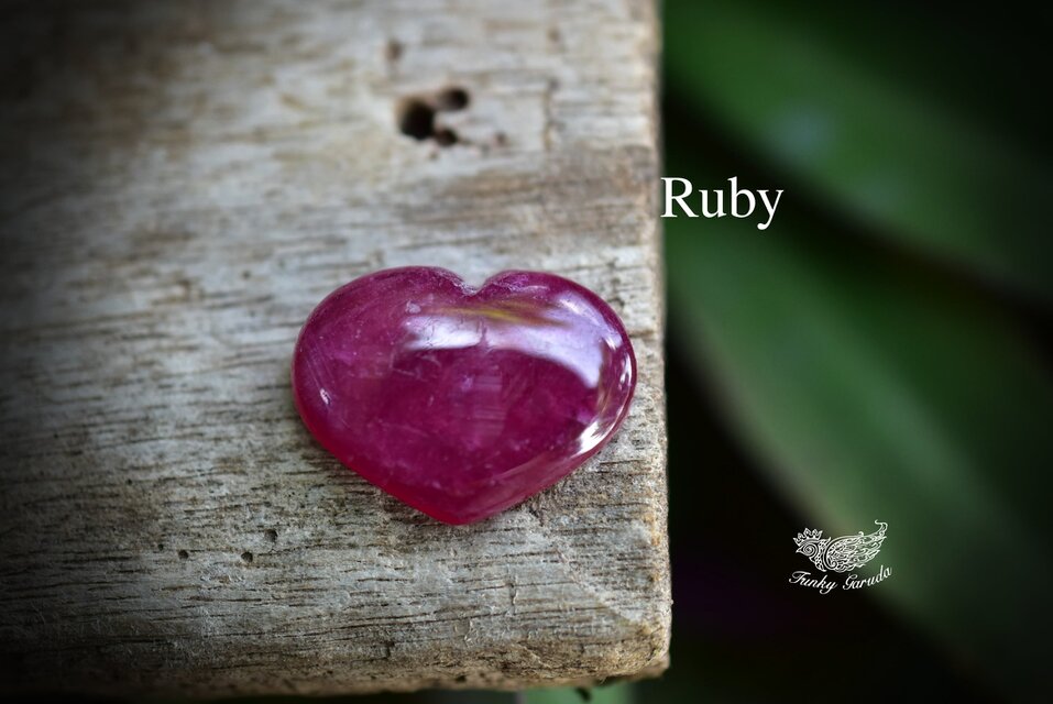 赤ピンク★ハート型★ルビー329