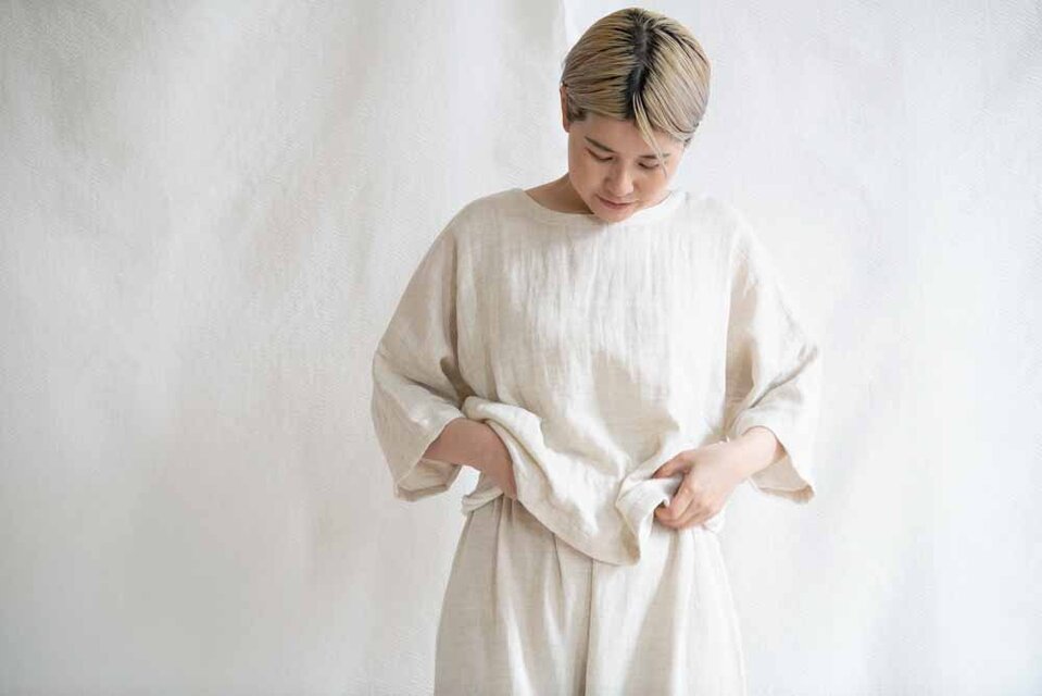 OrganicCotton ゆったりプルオーバー【リネン混Wガーゼ】 | iichi 日々