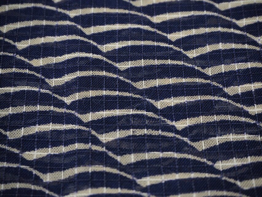 kou0004a 夏着物 ハギレ 波文様 280cm / 古布 古裂 錦紗 縮緬 正絹 紗