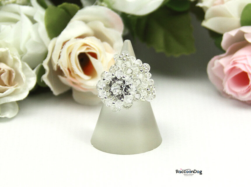 氷点華（スワロ/プレシオサ ビーズリング） 《ビーズアクセサリー》