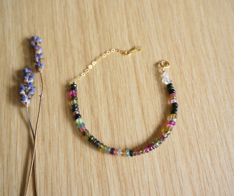 小粒トルマリンのマルチカラーブレスレット_14KGF | iichi 日々の