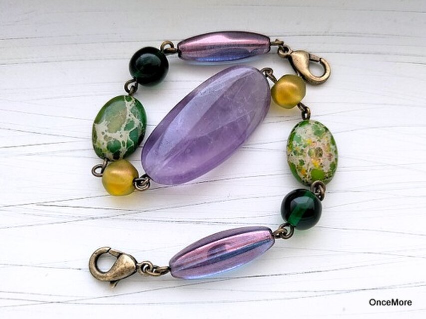 【現品限り】アメジストとインプレッションの羽織紐Ⅱ