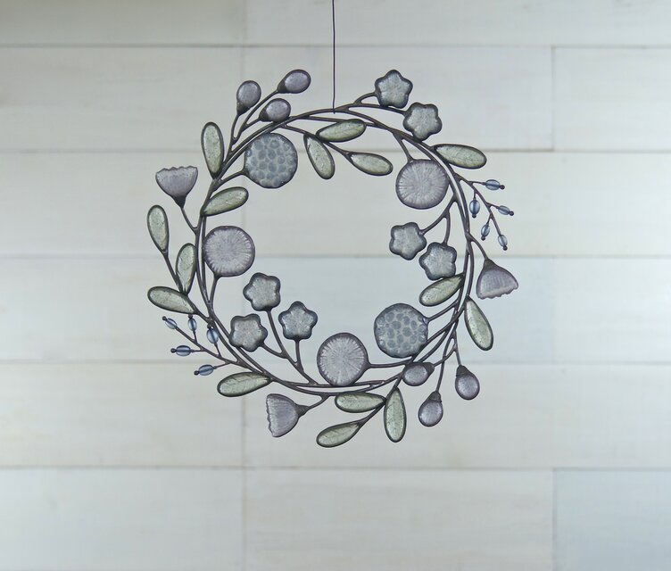 ガラスのリース［瑠璃の花］L