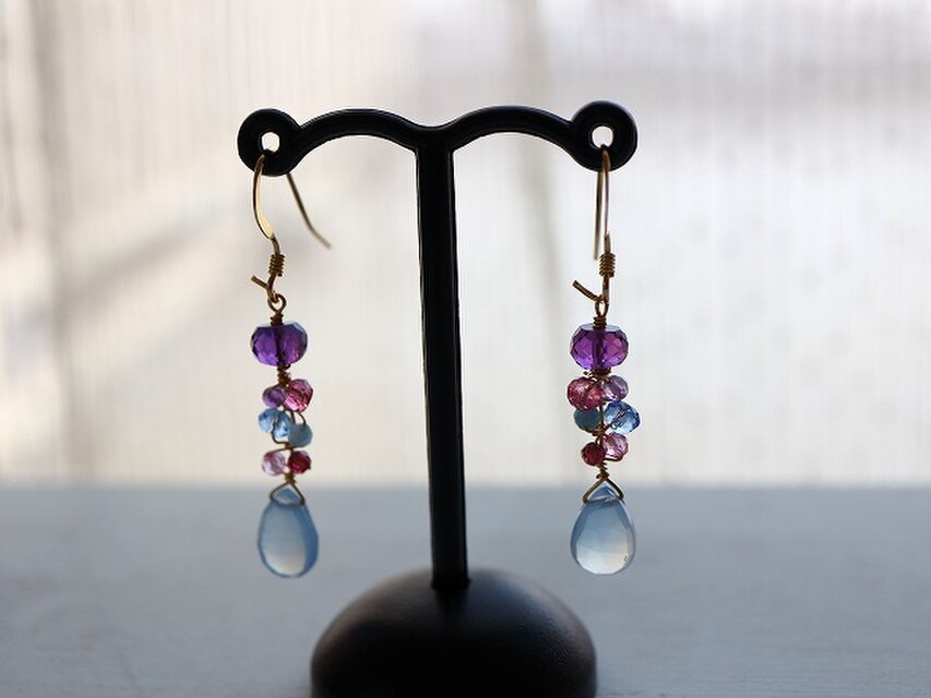 紫陽花＊スカイブルーカルセドニー＊ジェムステム*no.597