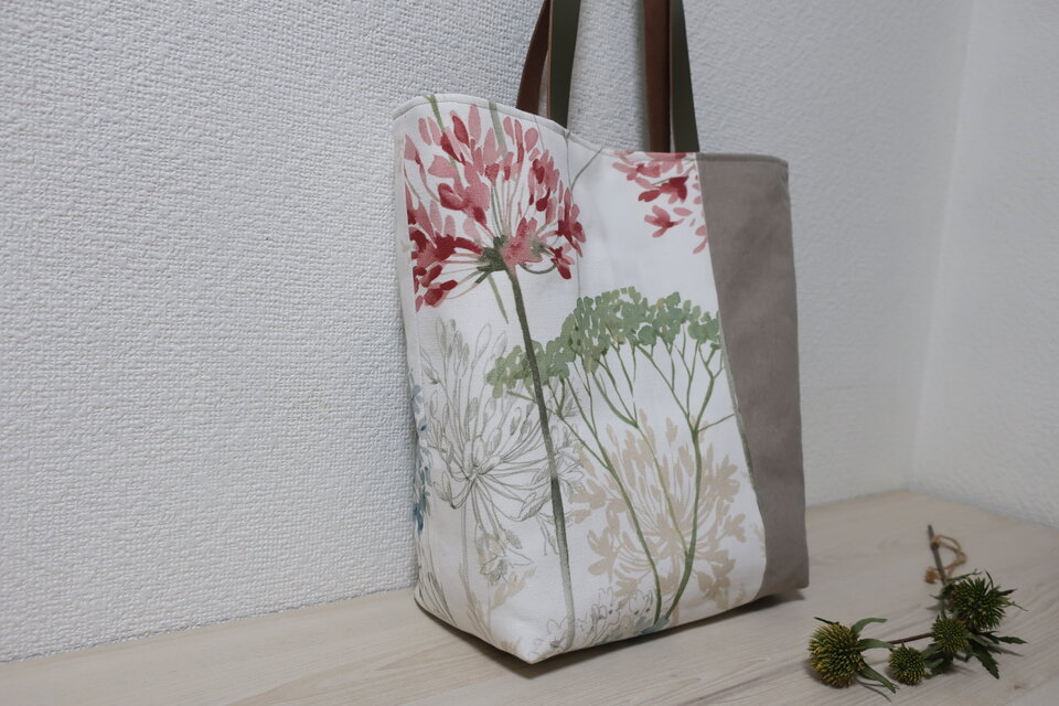 イギリス花柄コットン＆帆布トートバック