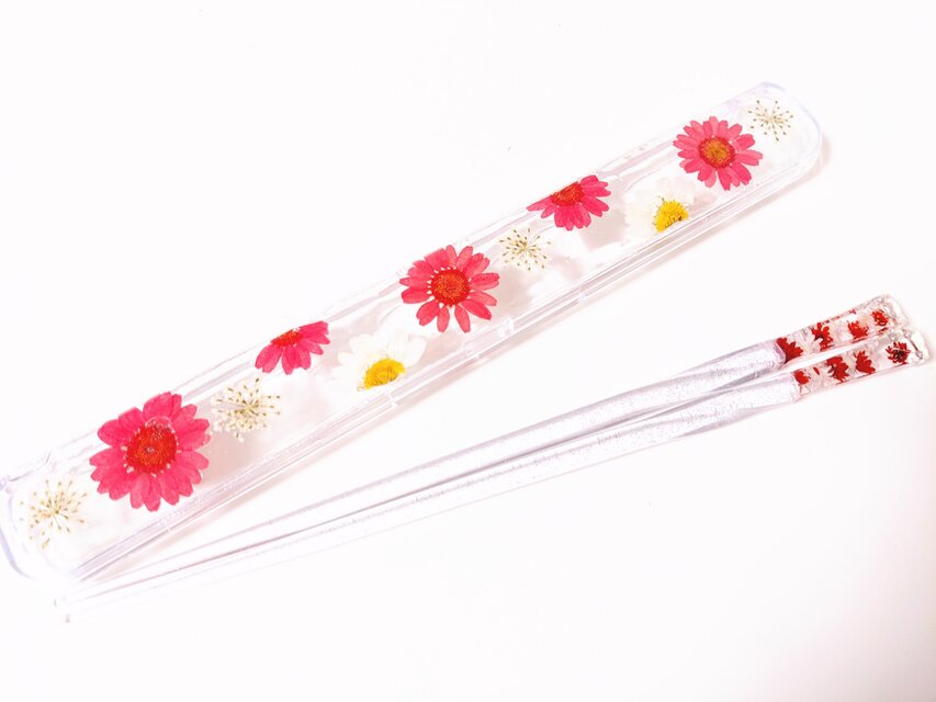 ハーバリウムお箸(1膳)・お箸ケースのセット