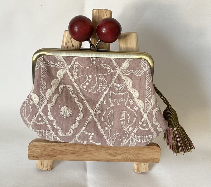 ミナペルホネン　シンフォニー　木玉親子がま口ミニ財布　