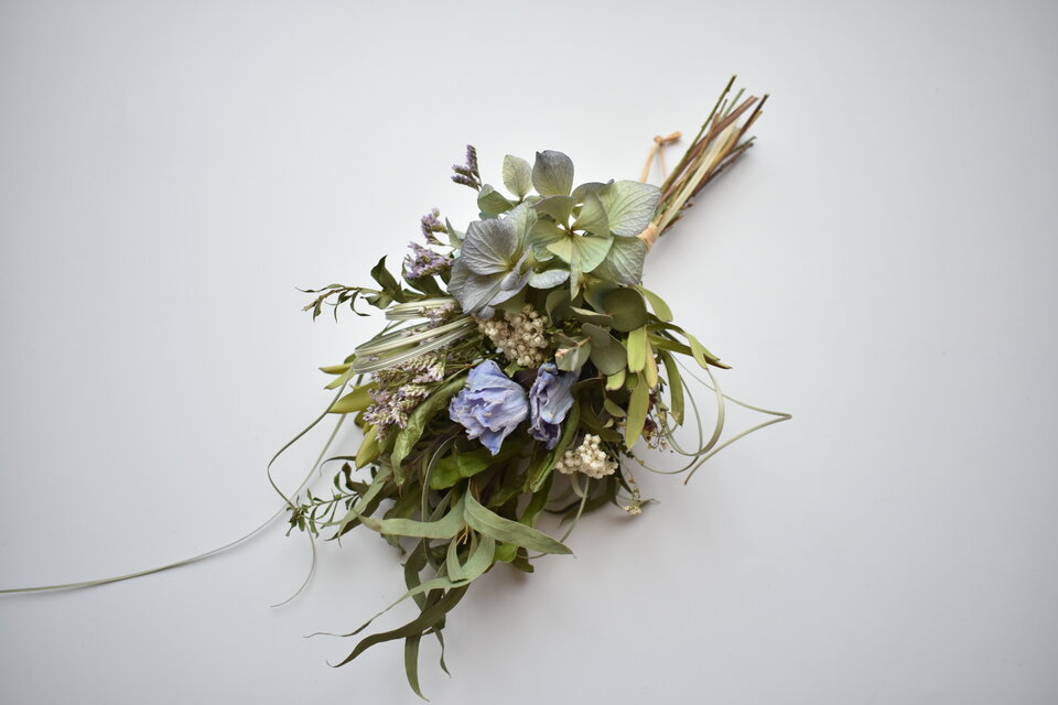 (再販)紫陽花とデルフィニュームのスワッグ