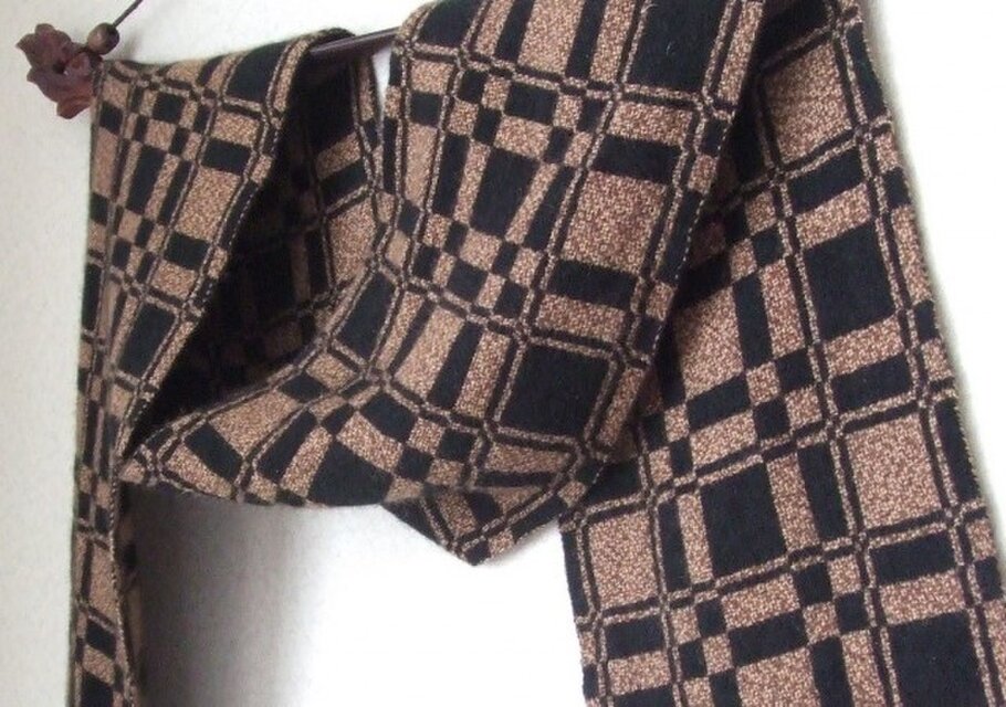 手織りカシミアマフラー・・エスプレッソ