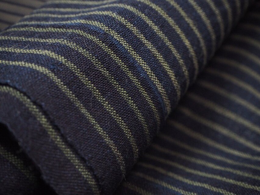 sm0014a　縞文様 木綿 ハギレ 280cm 野良着 / 古布 古裂 藍染 かすり