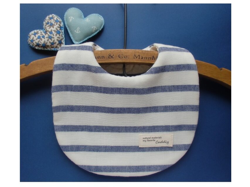 PURE*スタイ*Wガーゼボーダーオフ地 ネイビー Cuddlyタグ Simple