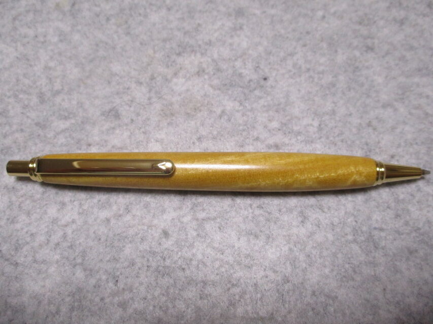 セイロンサテンウッド　金襴杢　ガラスコート仕上げ　ワンピースタイプのシャープペンシル(0.5ミリ用)