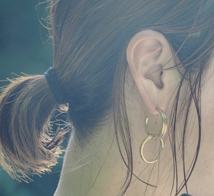 2連フープピアス（片耳）・silver 925《送料無料》