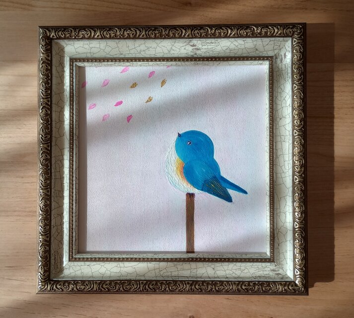 blue bird』 純金箔の金継ぎアート 青い鳥 | iichi 日々の暮らしを