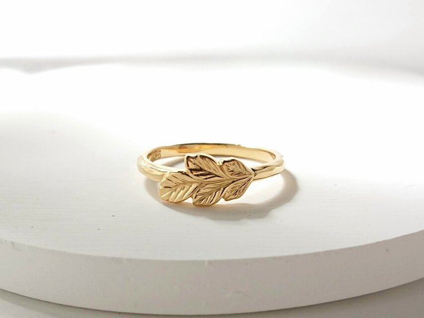 (B072501)K18 YG リング 平打ち リーフモチーフ 約8号〜9号 B072501)K18 YG リング 平打ち リーフモチーフ 約8号〜9号 B072501)K18