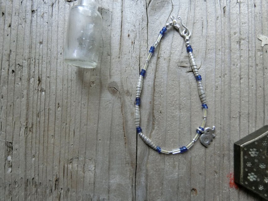 ＊古のブレス　＠カレンシルバー＋オールドビーズ #Lサイズ