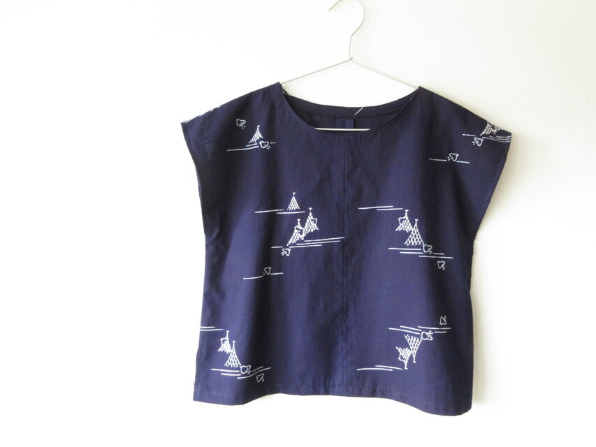 ☆浴衣ブラウス♪千鳥☆【再販】/31kb59