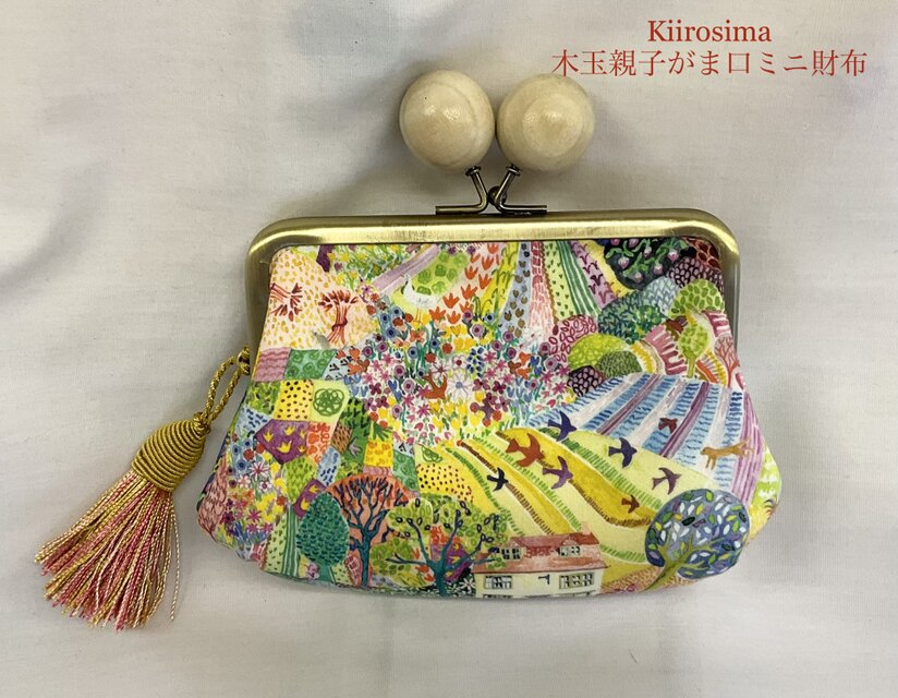 リバティ　ロイヤルオークハウス　木玉親子がま口ミニ財布　