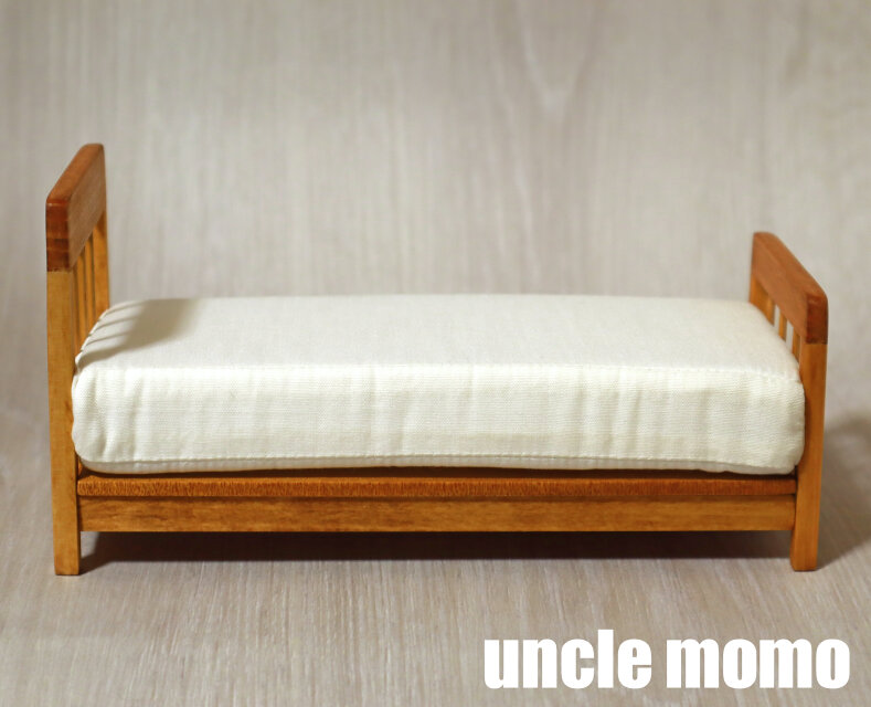 ドールベッド ドール用ベッド シングル（色：チェスナット） 1/12ミニチュア家具