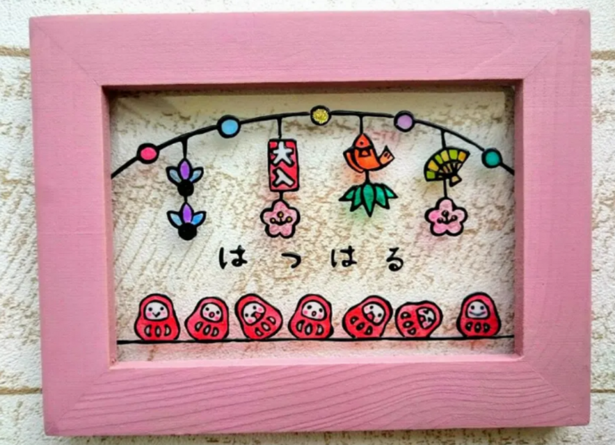 送料無料*ステンドグラス風*お正月飾り･だるま･ハンドメイド♪