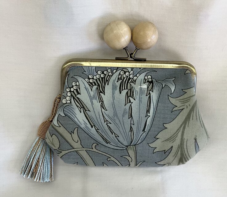 ウイリアムモリス　アネモネ　木玉親子がま口ミニ財布　